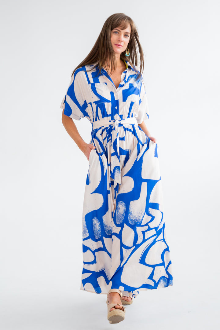 Kate Dress Blue Print-DRESSES-kindacollection-Kinda