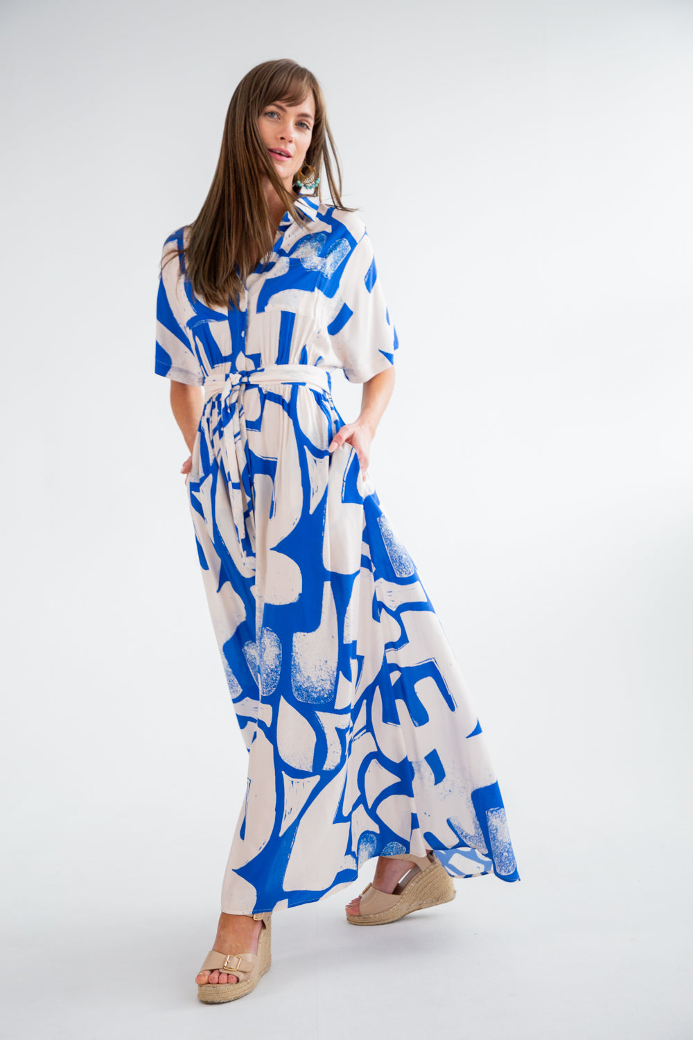 Kate Dress Blue Print-DRESSES-kindacollection-Kinda