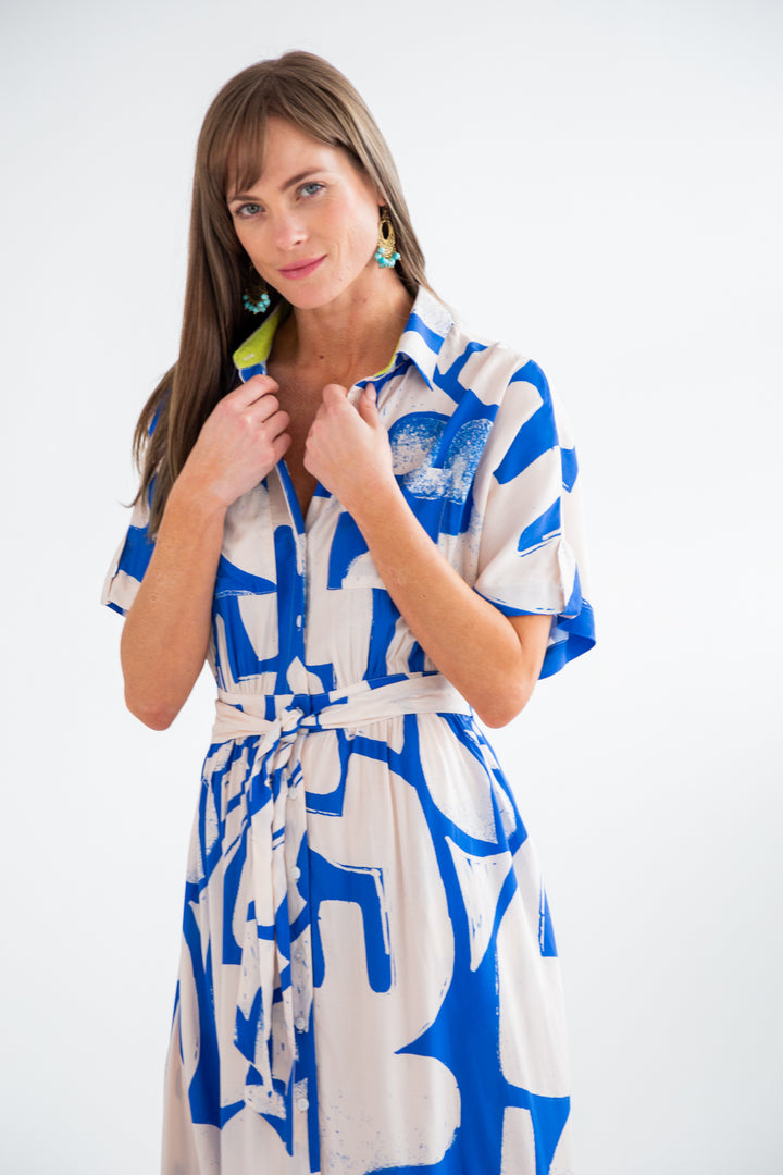 Kate Dress Blue Print-DRESSES-kindacollection-Kinda