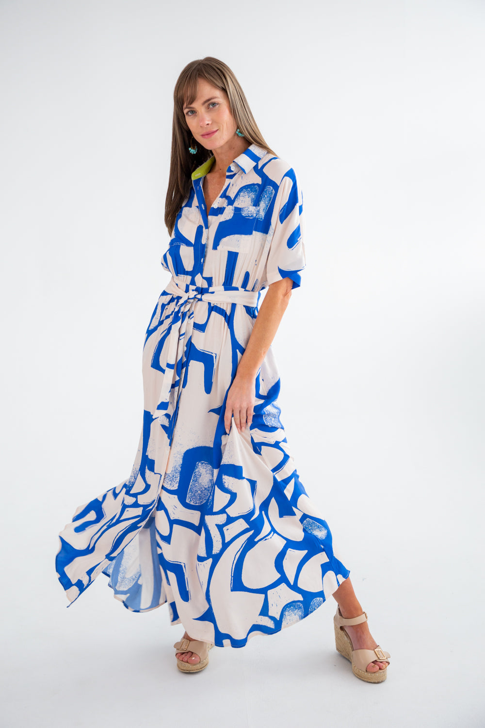 Kate Dress Blue Print-DRESSES-kindacollection-Kinda