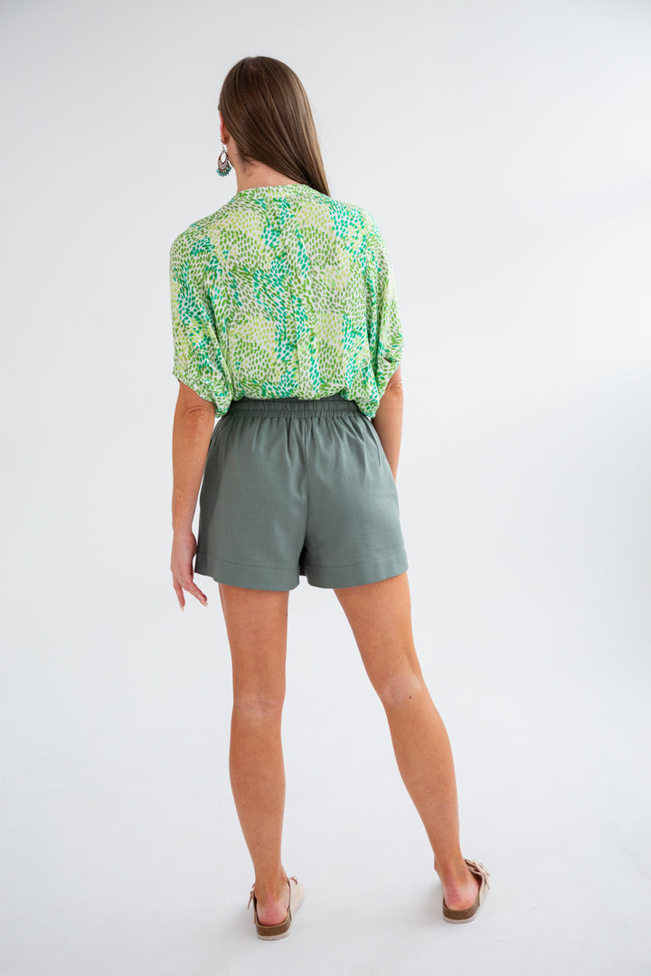 Gabi Blouse Green Rain-TOPS-kindacollection-Kinda