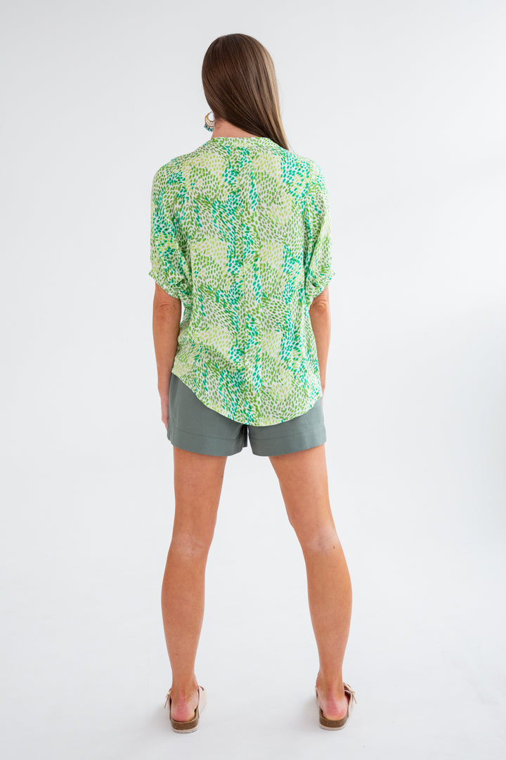 Gabi Blouse Green Rain-TOPS-kindacollection-Kinda