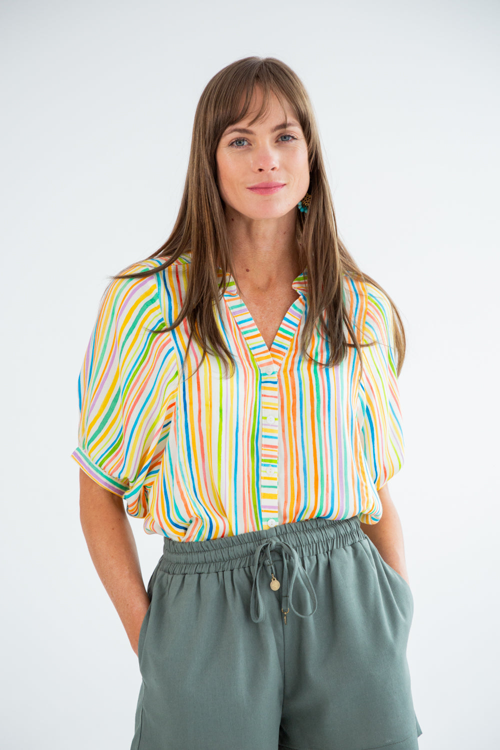 Gabi Blouse Stripe-TOPS-kindacollection-Kinda