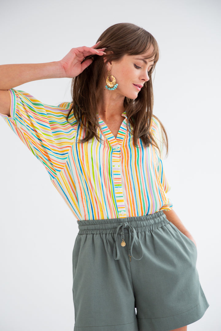 Gabi Blouse Stripe-TOPS-kindacollection-Kinda