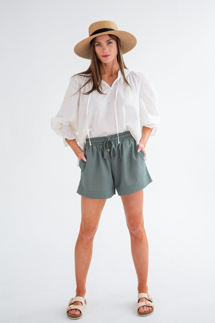 Mykonos Shorts Wreath-PANTS-kindacollection-Kinda