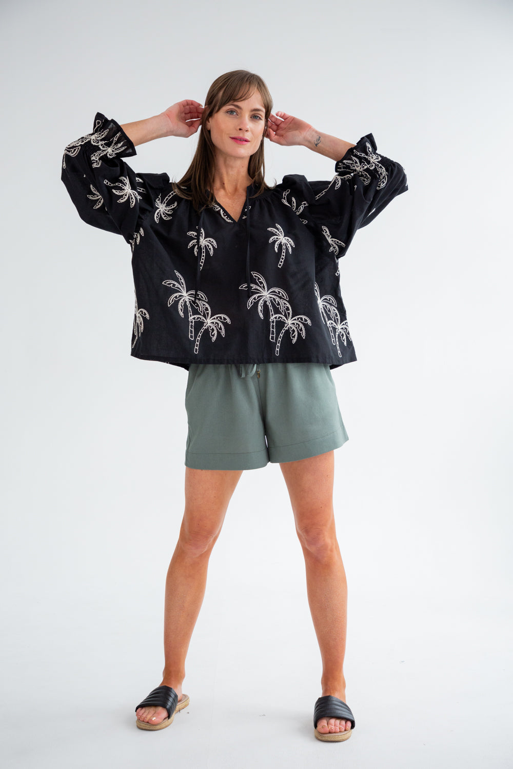 Bali Top Black Palm-TOPS-kindacollection-Kinda