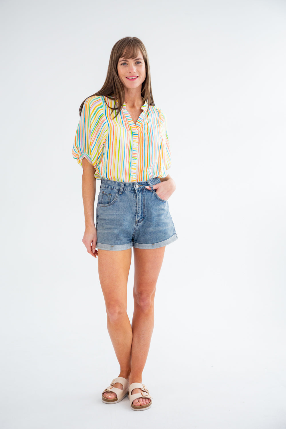 Gabi Blouse Stripe-TOPS-kindacollection-Kinda