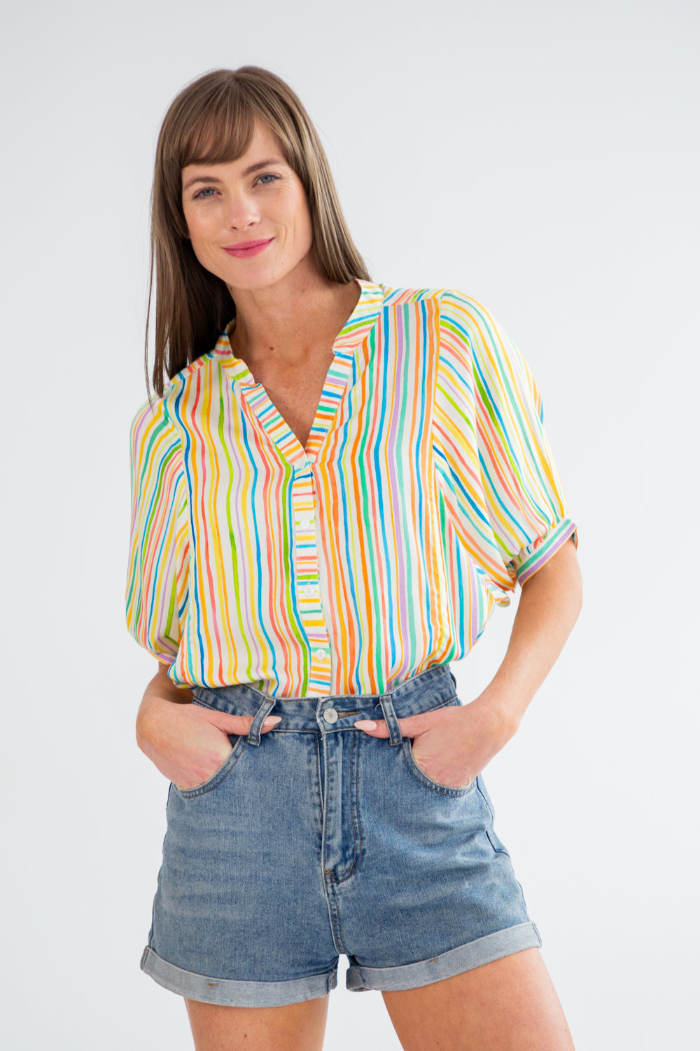 Gabi Blouse Stripe-TOPS-kindacollection-Kinda