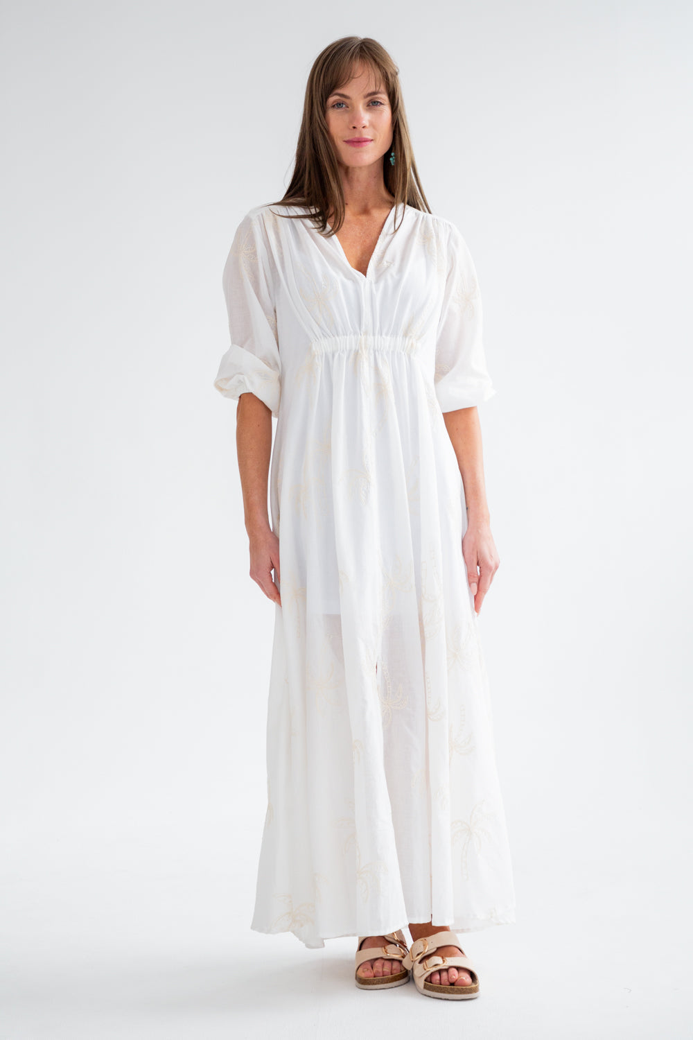 Arniston Dress White Palm - Beach Version-DRESSES-Kinda-Kinda