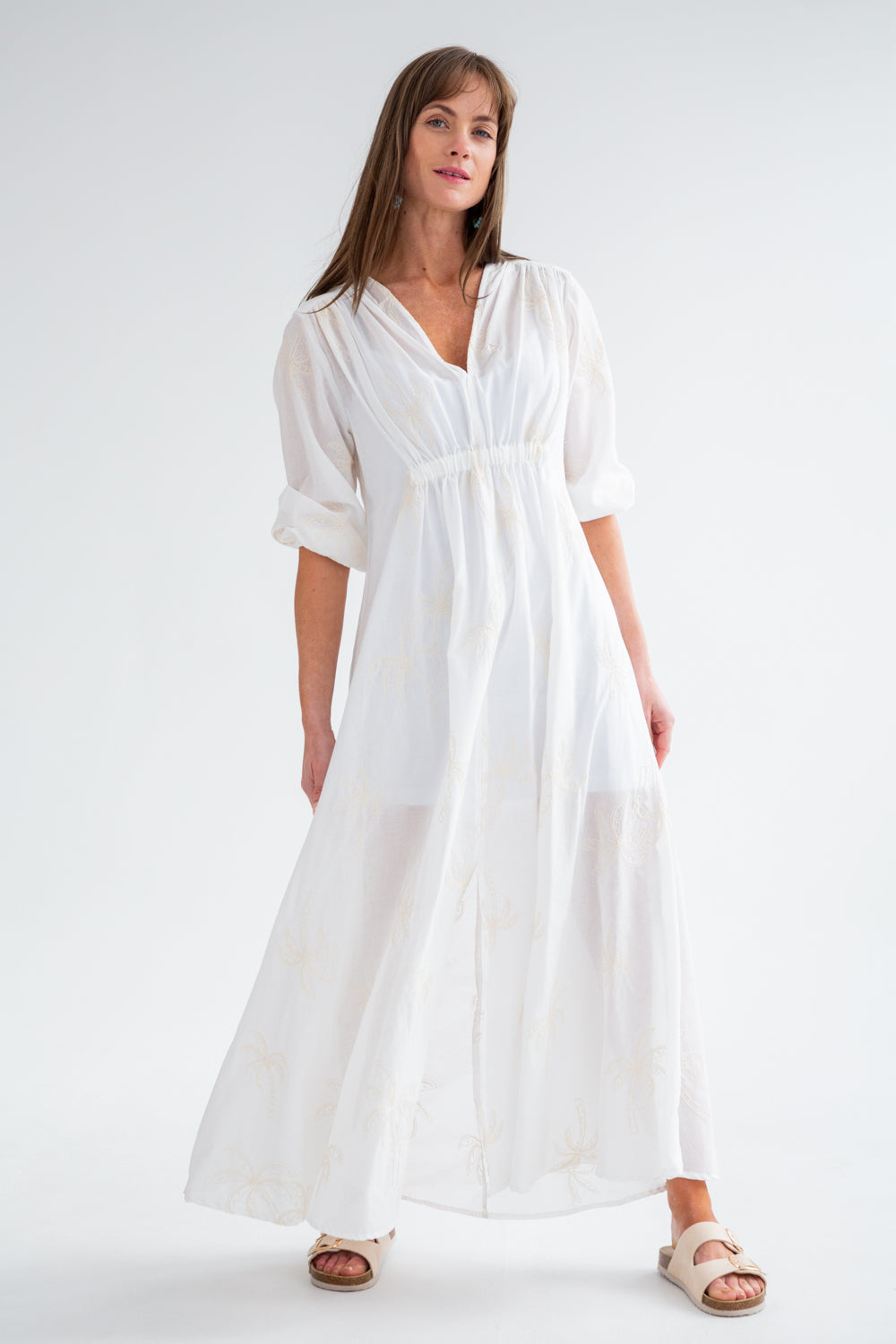 Arniston Dress White Palm - Beach Version-DRESSES-Kinda-Kinda