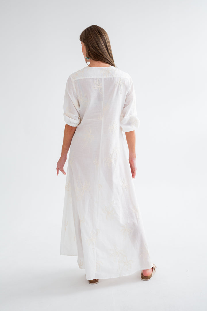 Arniston Dress White Palm - Beach Version-DRESSES-Kinda-Kinda