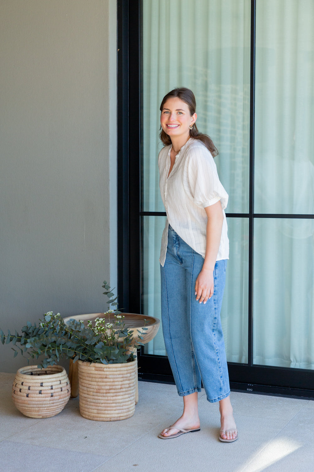 Gabi Blouse White Stripe-TOPS-kindacollection-Kinda