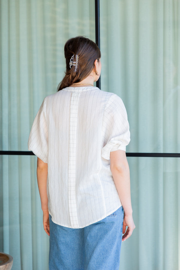 Gabi Blouse White Stripe-TOPS-kindacollection-Kinda
