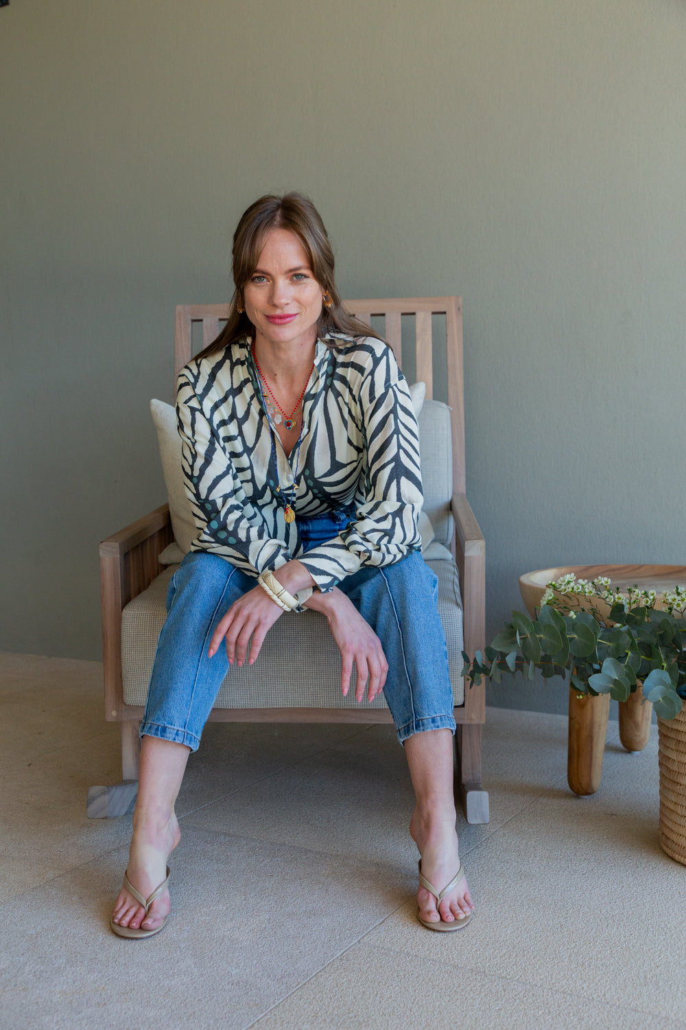 Charlie Shirt Blue Zebra Print-TOPS-kindacollection-Kinda