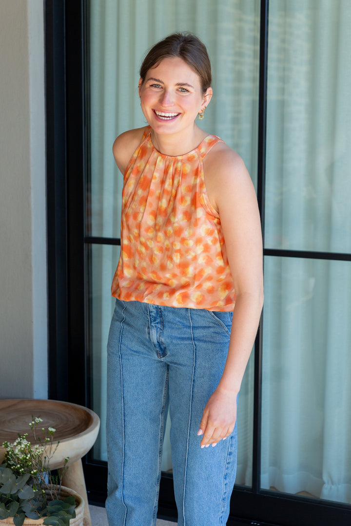 Zola Top Coral Animal Print-TOPS-kindacollection-Kinda