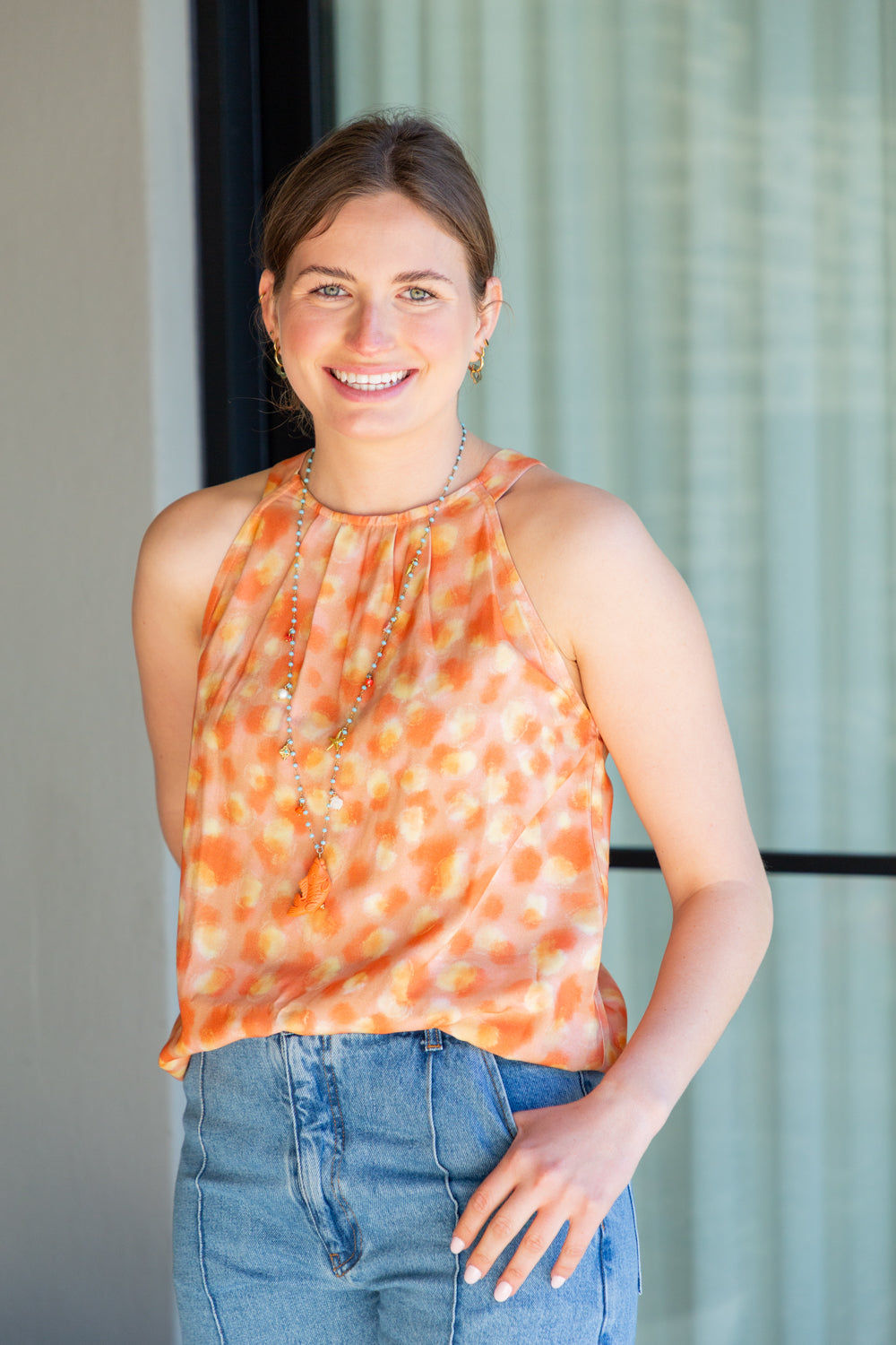 Zola Top Coral Animal Print-TOPS-kindacollection-Kinda