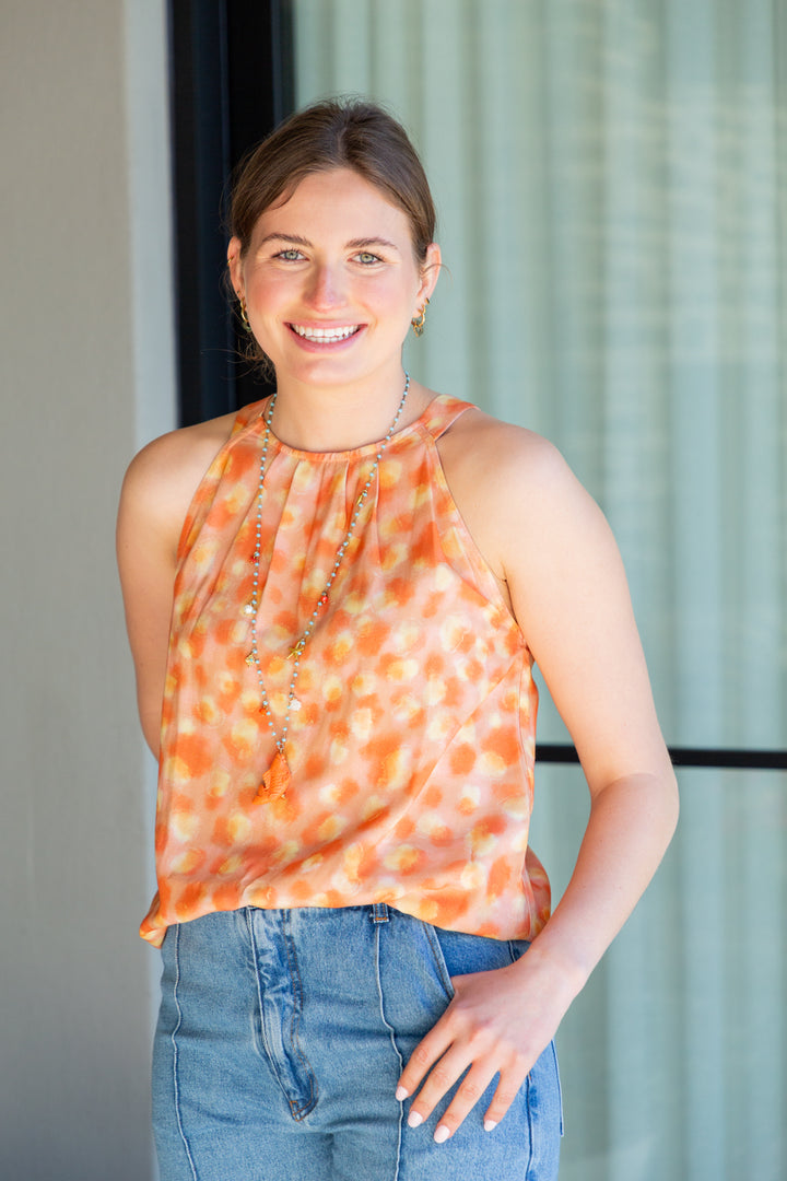 Zola Top Coral Animal Print-TOPS-kindacollection-Kinda