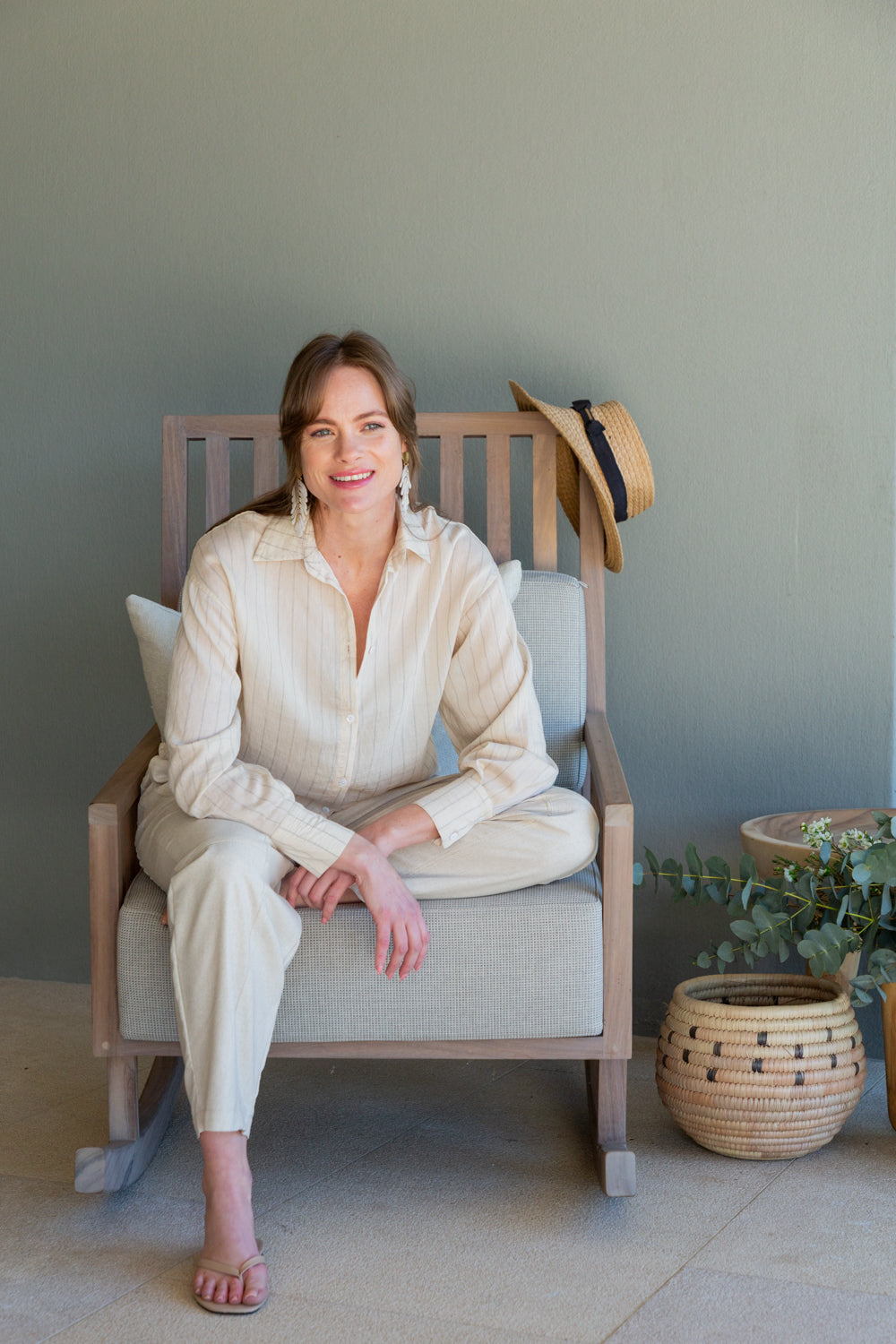 Charlie Shirt Stone Stripe-TOPS-kindacollection-Kinda