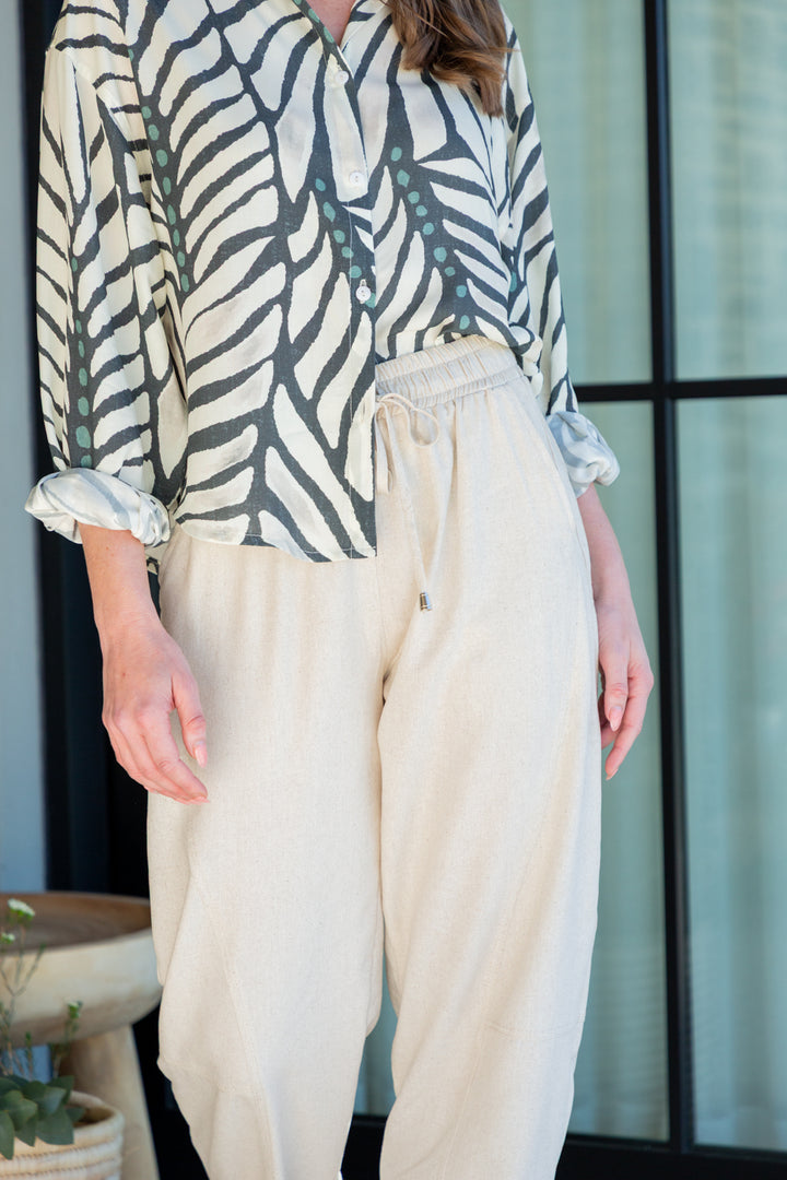 Charlie Shirt Blue Zebra Print-TOPS-kindacollection-Kinda