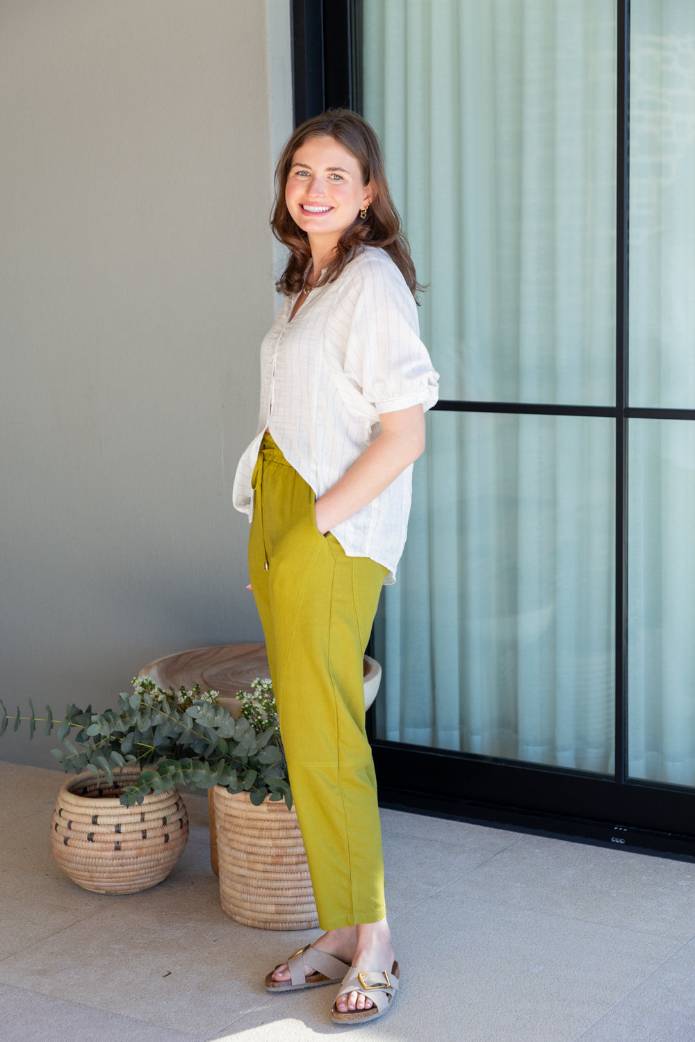 Gabi Blouse White Stripe-TOPS-kindacollection-Kinda