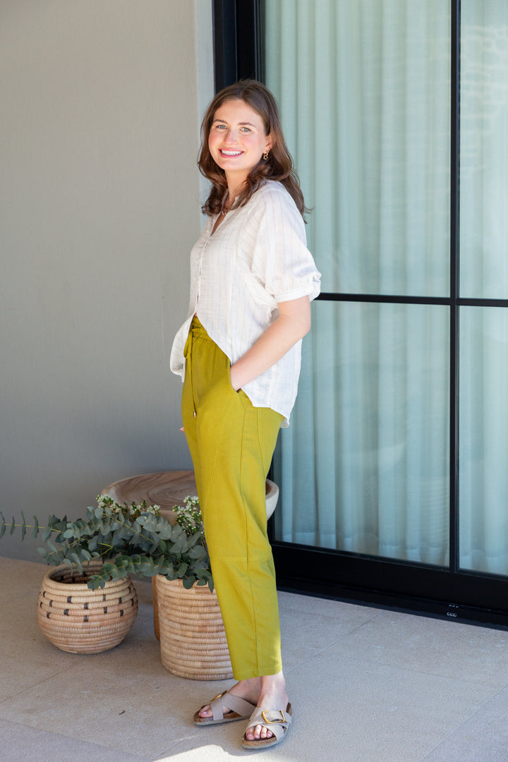 Gabi Blouse White Stripe-TOPS-kindacollection-Kinda