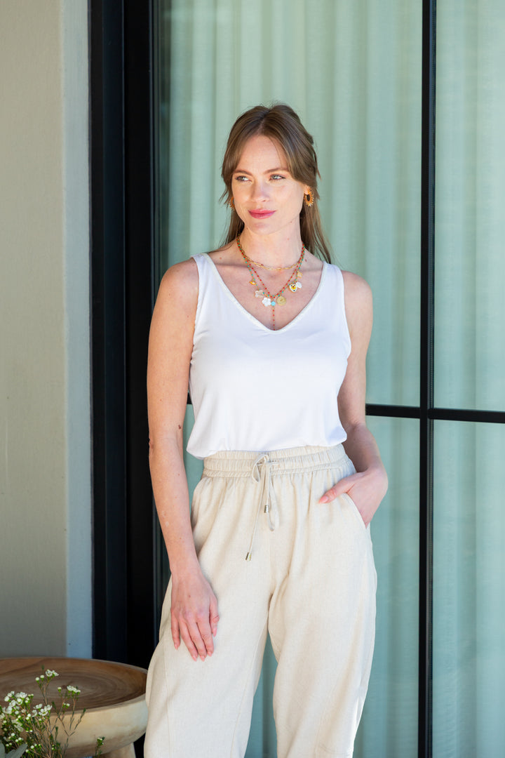 Tilly Tank White-TOPS-Kindacollection-Kinda