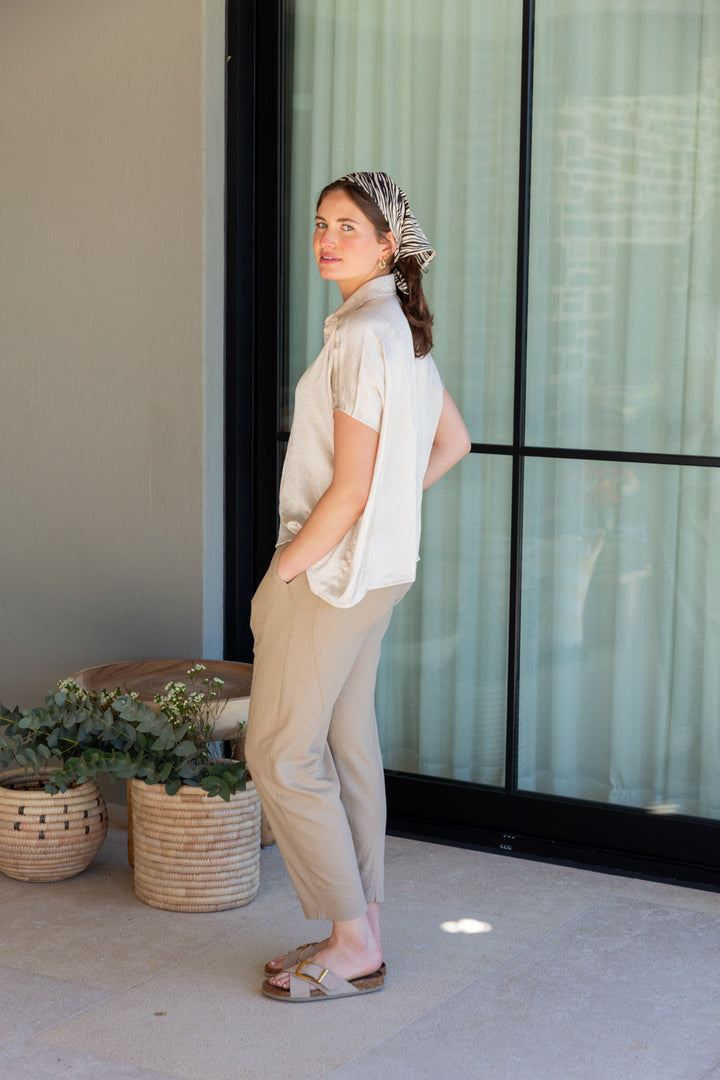 Mariam Shirt Ivory Shimmer-TOPS-kindacollection-Kinda