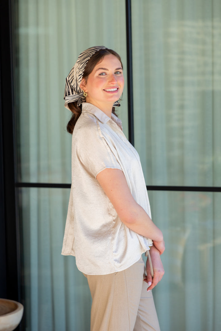 Mariam Shirt Ivory Shimmer-TOPS-kindacollection-Kinda