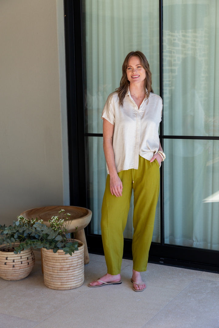 Mariam Shirt Ivory Shimmer-TOPS-kindacollection-Kinda