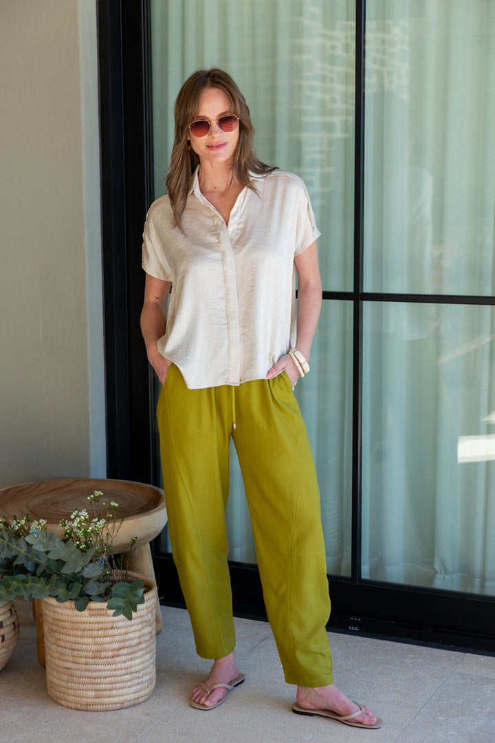 Mariam Shirt Ivory Shimmer-TOPS-kindacollection-Kinda