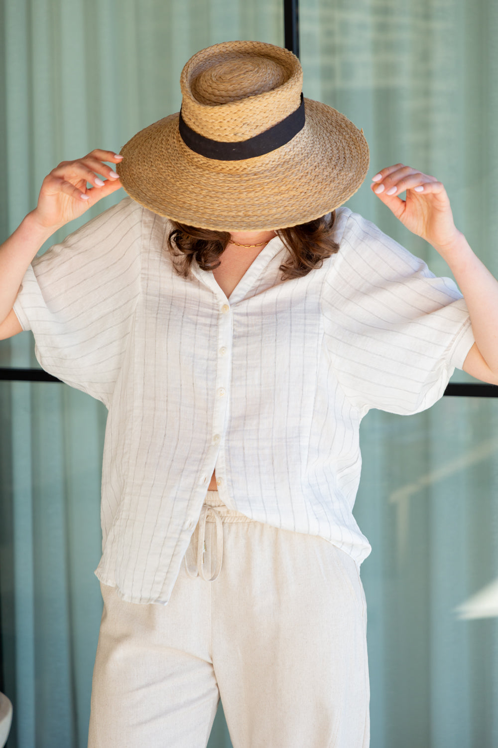 Gabi Blouse White Stripe-TOPS-kindacollection-Kinda
