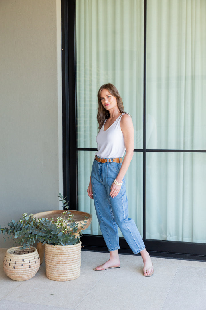 Tilly Tank White-TOPS-Kindacollection-Kinda