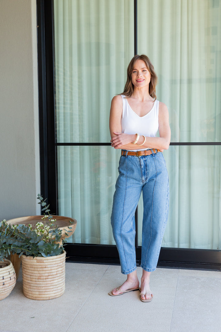 Tilly Tank White-TOPS-Kindacollection-Kinda