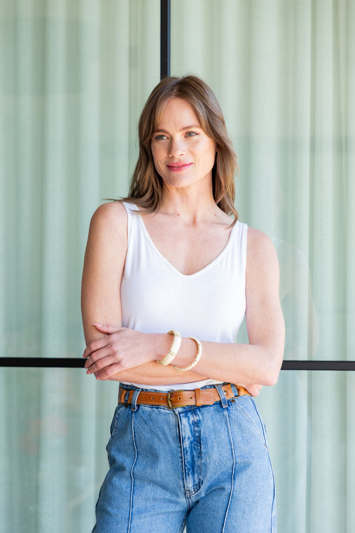 Tilly Tank White-TOPS-Kindacollection-Kinda