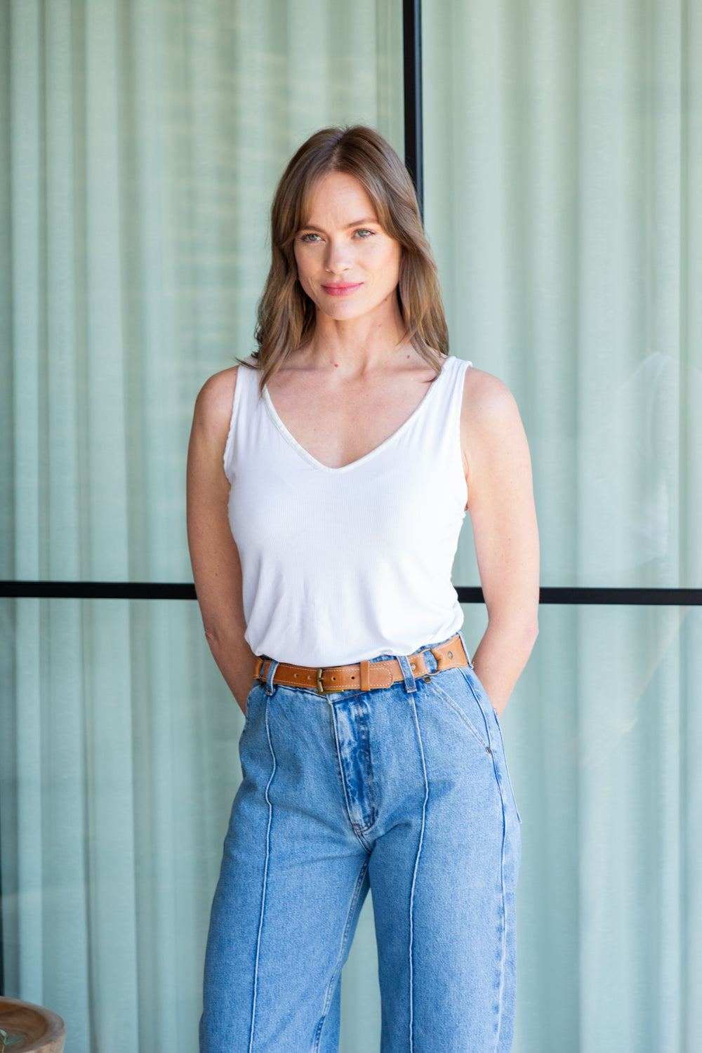 Tilly Tank White-TOPS-Kindacollection-Kinda
