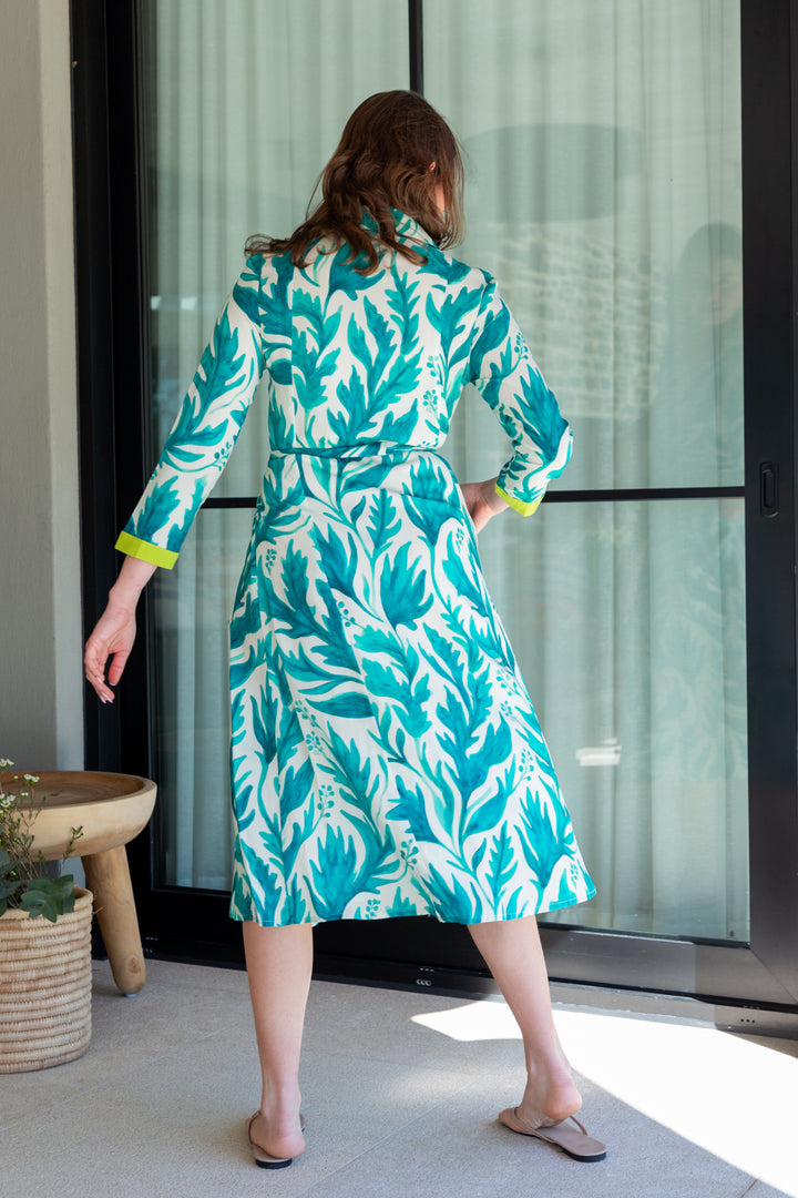 Delilah Dress Berry Leaf Print-DRESSES-kindacollection-Kinda