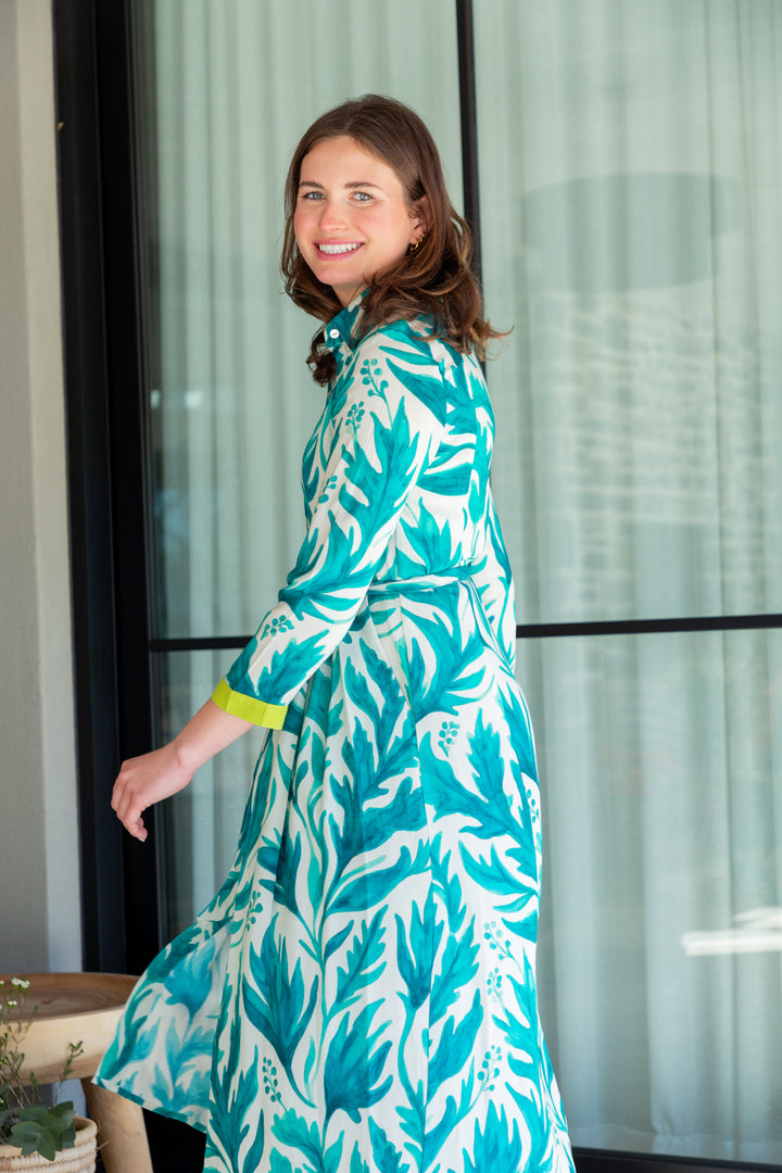Delilah Dress Berry Leaf Print-DRESSES-kindacollection-Kinda