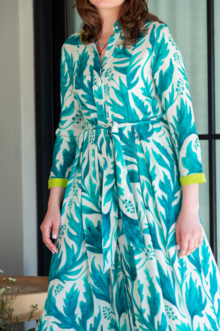 Delilah Dress Berry Leaf Print-DRESSES-kindacollection-Kinda