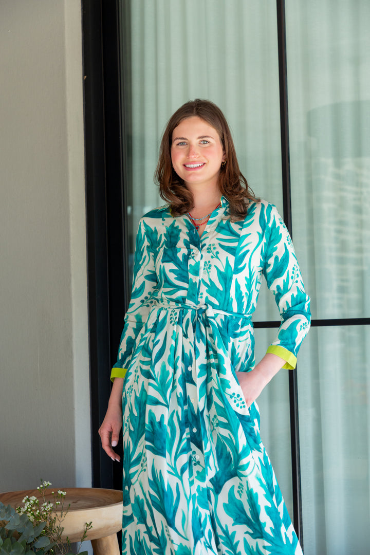 Delilah Dress Berry Leaf Print-DRESSES-kindacollection-Kinda