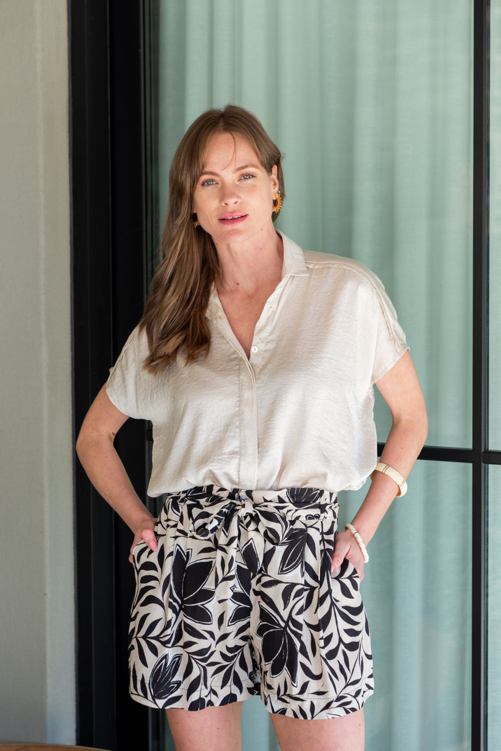 Michelle Shorts Black Flower