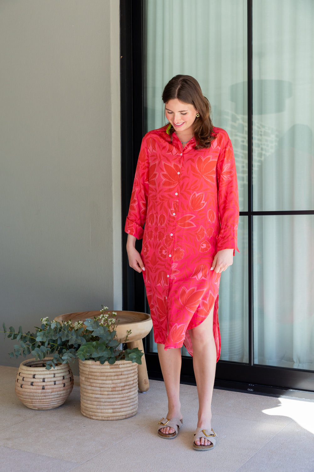 Evie Dress Pink Flower Print-DRESSES-kindacollection-Kinda