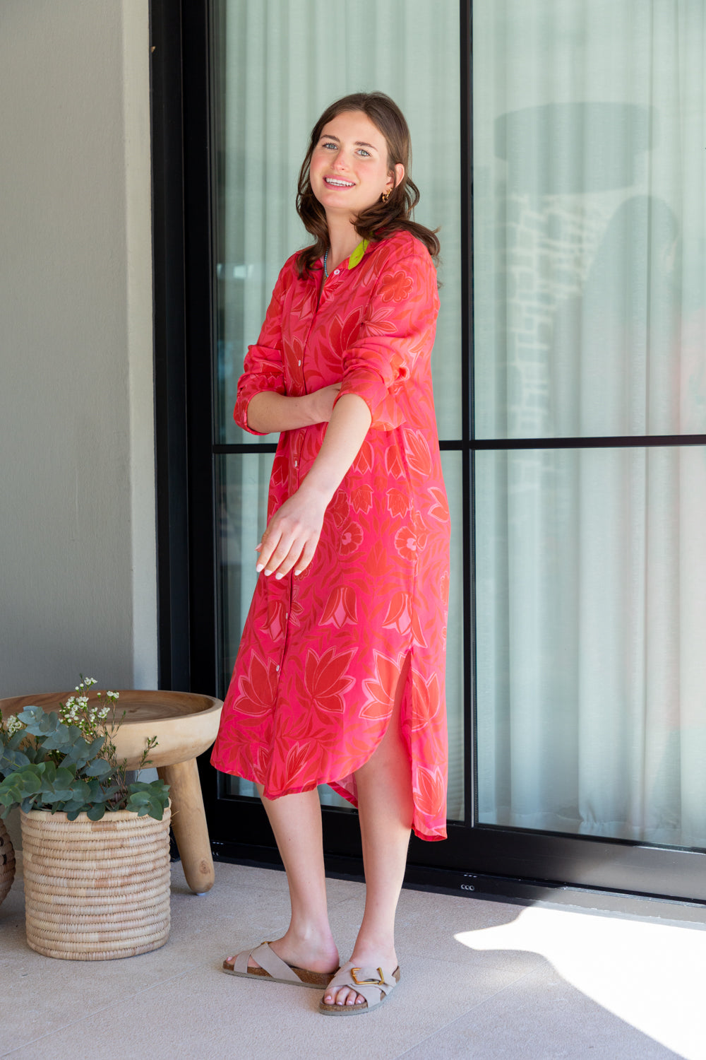 Evie Dress Pink Flower Print-DRESSES-kindacollection-Kinda