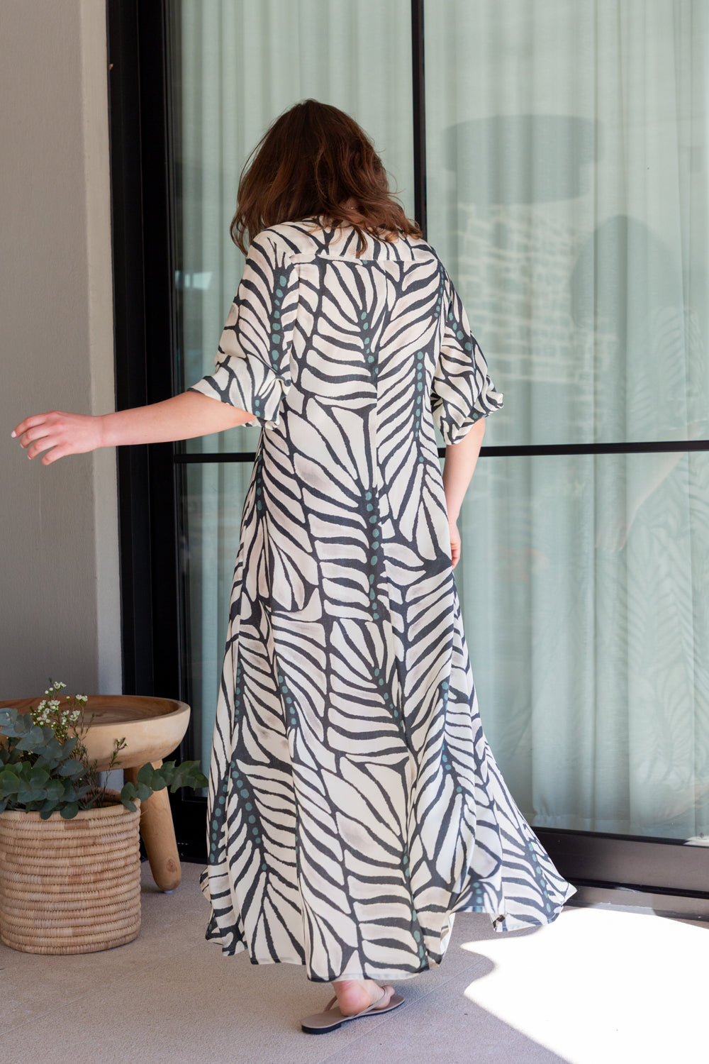 Arniston Dress Blue Zebra Print-DRESSES-Kinda-Kinda