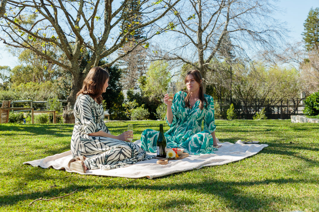 Arniston Dress Blue Zebra Print-DRESSES-Kinda-Kinda