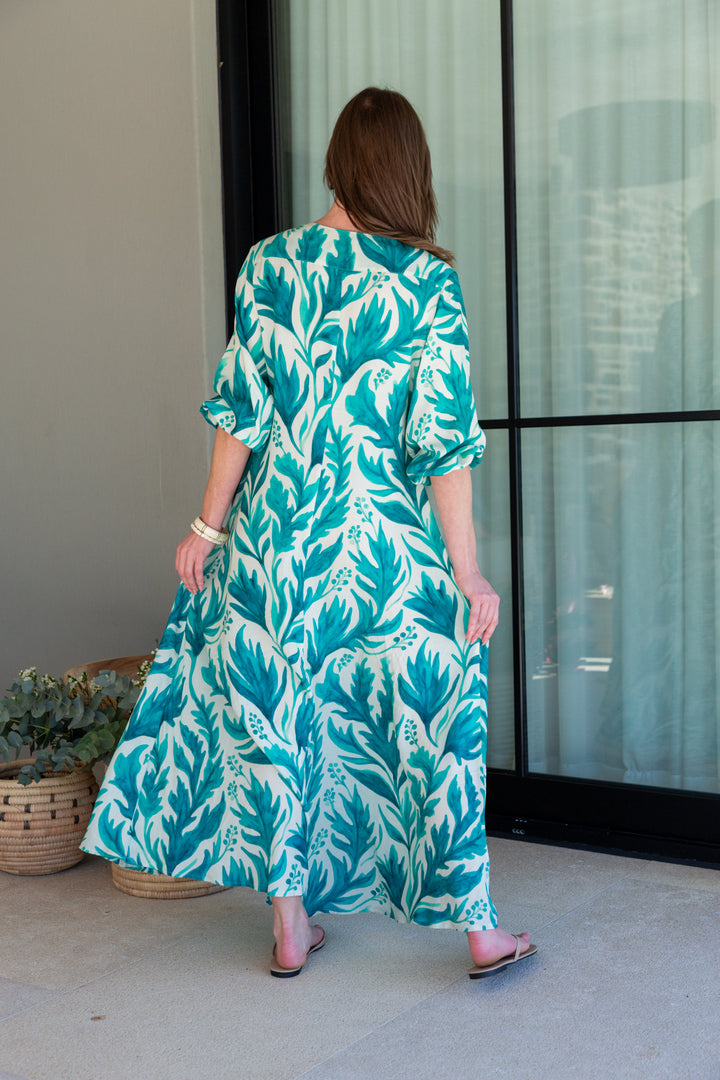 Arniston Dress Leaf Berry Print-DRESSES-Kinda-Kinda