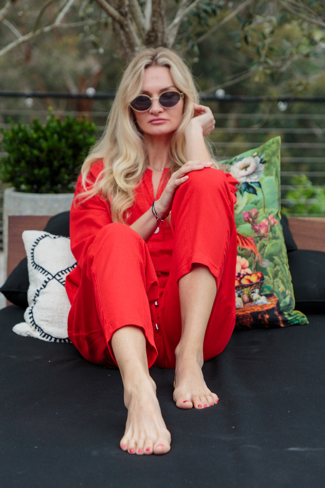 Tiffany Barrel Pants Red-PANTS-Kindacollection-Kinda