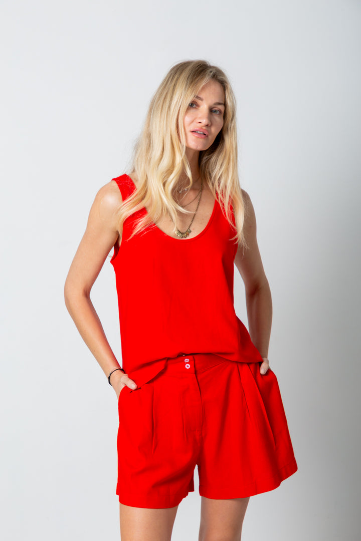 Michelle Shorts Red-PANTS-Kindacollection-Kinda