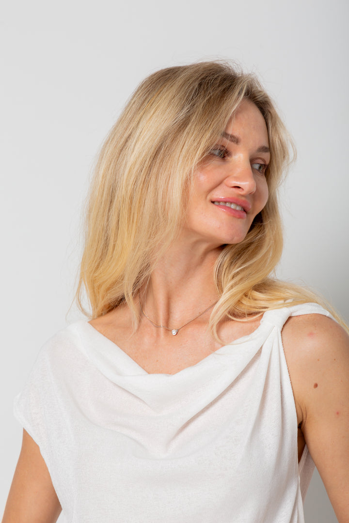 Mikey Knot Top White-TOPS-kindacollection-Kinda
