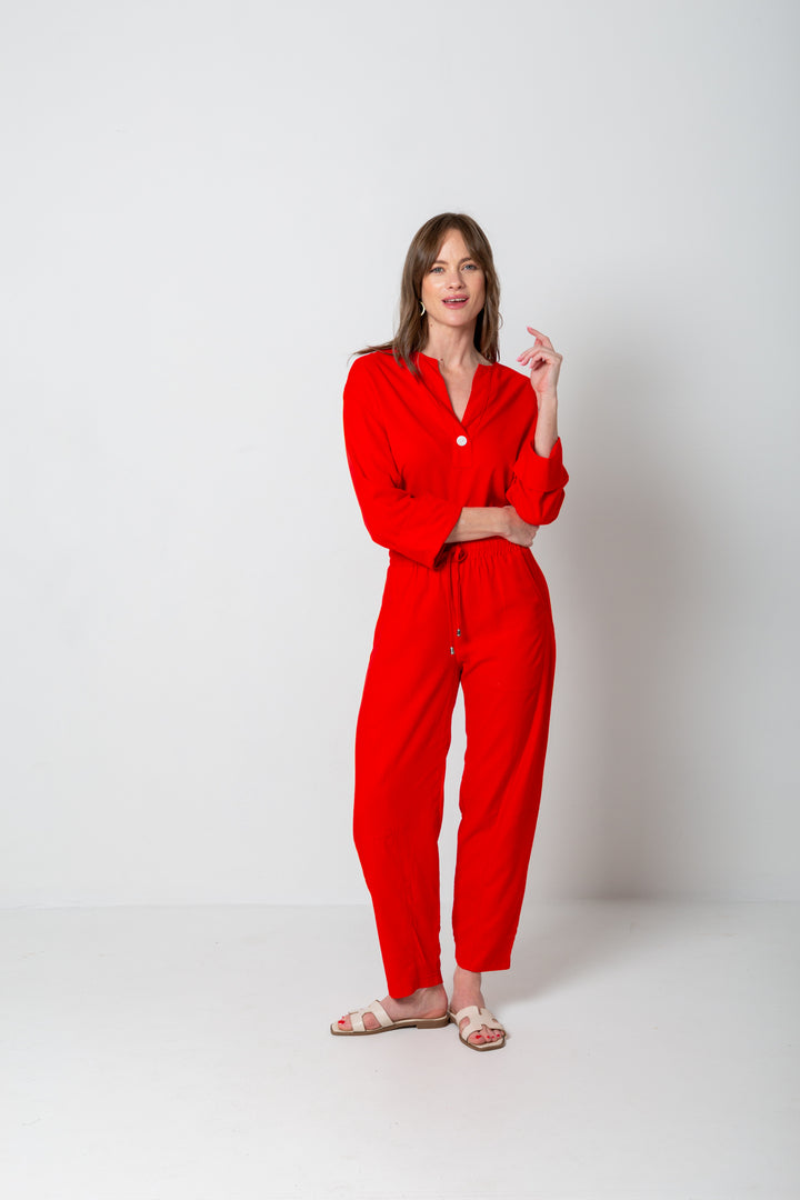 Tiffany Barrel Pants Red-PANTS-Kindacollection-Kinda