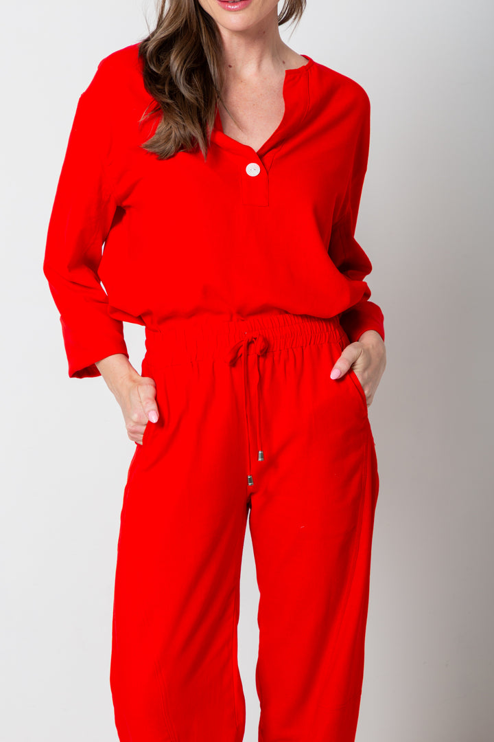 Tiffany Barrel Pants Red-PANTS-Kindacollection-Kinda